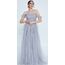 FOR COSTUME
Off Shoulder Maxi Tulle Column Regular Grey Wedding Guest Dress Frc9015grı