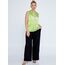 EXPLOSION Sleeveless Floral Plus Size Green Beige Blouse Exp18094-bfys
