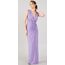 FOR COSTUME
Sleeveless Maxi Lycra Column Regular Purple Wedding Guest Dress Frc9025lıl