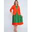 MY STYL
Long Sleeve Viscose Patterned Plus Size Green Orange Two-Piece Outfit Mys2061ora
