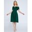 SİYAJİN FASHION
Off Shoulder Midi Lycra A - Line Regular Green Cocktail Dress Syj0032zum