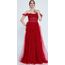 FOR COSTUME
Off Shoulder Maxi Tulle Column Regular Red Wedding Guest Dress Frc9015kır