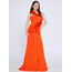 RENGIN
One Shoulder Maxi Viscose Mermaid Regular Orange Wedding Guest Dress Ren6208ora