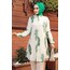 Patterned Green Viscose Hijab Tunic 11610Y
