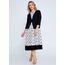 MY STYL
Long Sleeve Viscose Patterned Plus Size Black White Two-Piece Outfit Mys2061byz