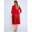 MY STYL
Long Sleeve Viscose Patterned Plus Size Red Black Two-Piece Outfit Mys2061kır