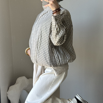 Kareli bomber ceket / yeşil