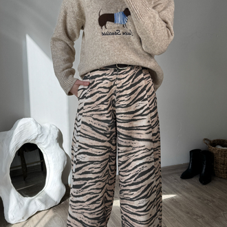 Zebra gabardin barel pantalon