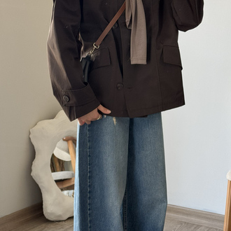 Dik Yaka Parka / Kahve 