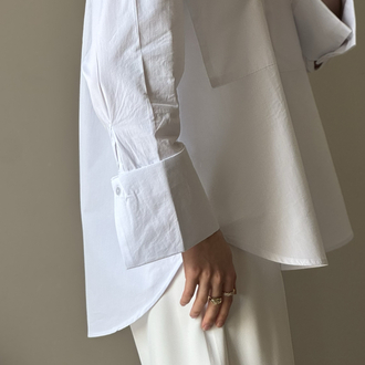 Oversize poplin gömlek / beyaz