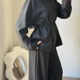 Dik yaka ceket / siyah