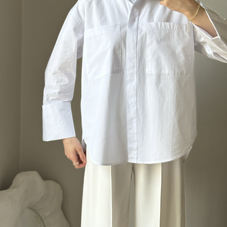 Oversize poplin gömlek / beyaz