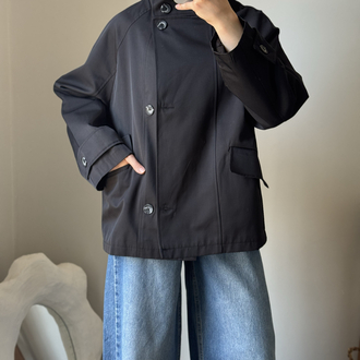 Dik Yaka Parka / Siyah