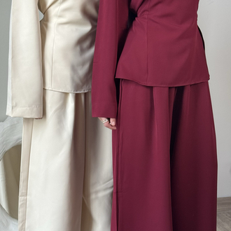 Pinterest yırtmaçlı takım / bordo