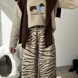 Zebra gabardin barel pantalon