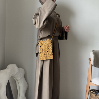 Keten Oversize Takım / kahve 