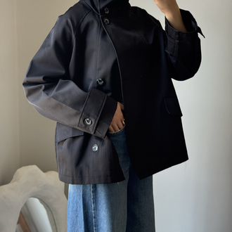Dik Yaka Parka / Siyah