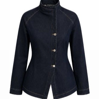 Belden oturmalı denim ceket