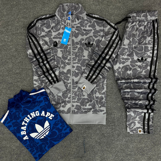 Bape X Adidas Eşofman Takım Gri