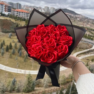 Ahenk 12 li kırmızı solmayan gül buketi 