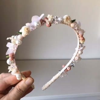Tek sıra Soft Pembe Anne Tacı