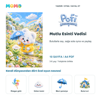 Pofi Mutlu Esinti Vadisi | Premium 10 Sayfa PDF Etkinlik Seti