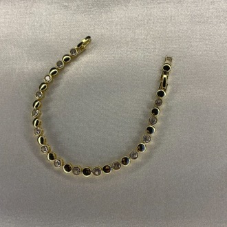 Gold Zirkon Taşlı Ezme Boncuklu Bileklik