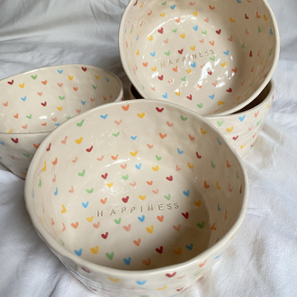 Happiness handmade ceramic bowl