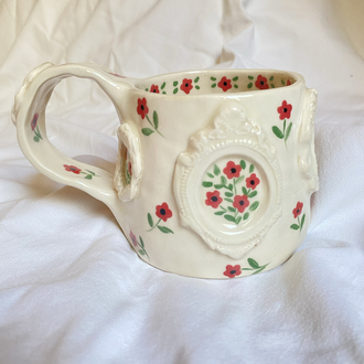 “Vintage romance” handmade mug