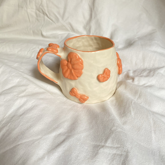 Orange Ribbon Handmade Mug