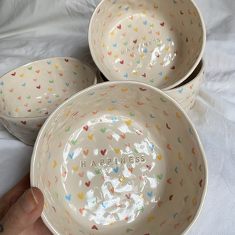 Happiness handmade ceramic bowl