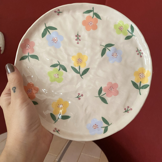 Flower Garden Handmade Ceramic Plate