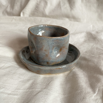 Handmade rustic espresso set