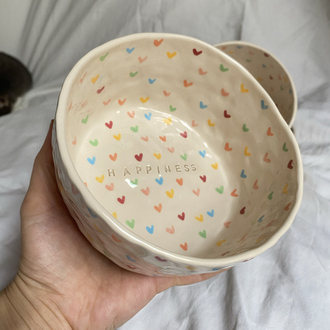 Happiness handmade ceramic bowl