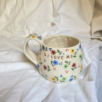 “I LOVE ME” handmade mug