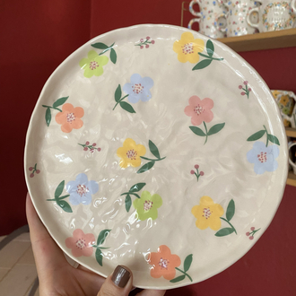 Flower Garden Handmade Ceramic Plate