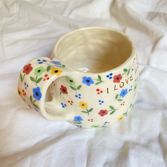 “I LOVE ME” handmade mug