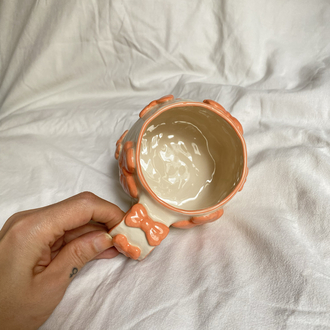 Orange Ribbon Handmade Mug