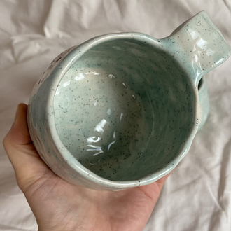 “Maybe coffee is addicted to me?” handmade mug