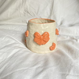 Orange Ribbon Handmade Mug