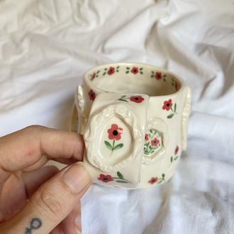 “Vintage romance” handmade mug