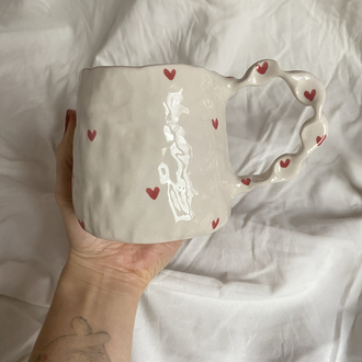 Valentine’s Day “I love you” mug, handmade ceramic mug