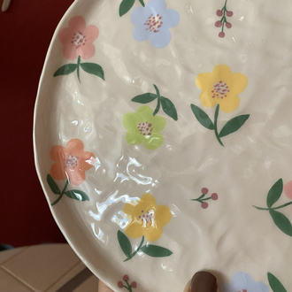 Flower Garden Handmade Ceramic Plate