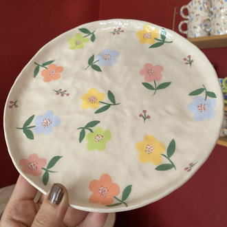 Flower Garden Handmade Ceramic Plate