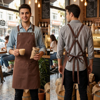 Su itici Leke Tutmaz Üç Cepli Barista Cafe Restoran Servis Bistro Önlük