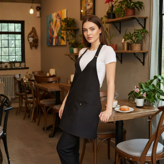 Leke tutmaz Su itici V-yaka Barista Cafe Çiçekçi Şef Bar Önlük