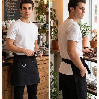 Su itici Leke Tutmaz Üçgen Cepli Yarım Önlük Cafe Bistro Servis Restoran Şef