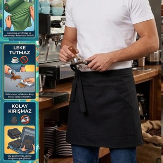 Yarım Önlük Cafe Barista Bistro Garson Şef Çiçekçi Önlük