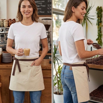 Su itici Leke Tutmaz İki Cepli Yarım Önlük Cafe Bistro Servis Çiçekçi