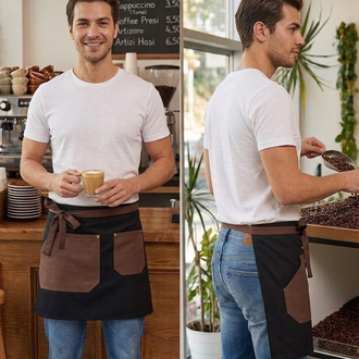 Su itici Leke Tutmaz İki Cepli Yarım Önlük Cafe Bistro Servis Çiçekçi